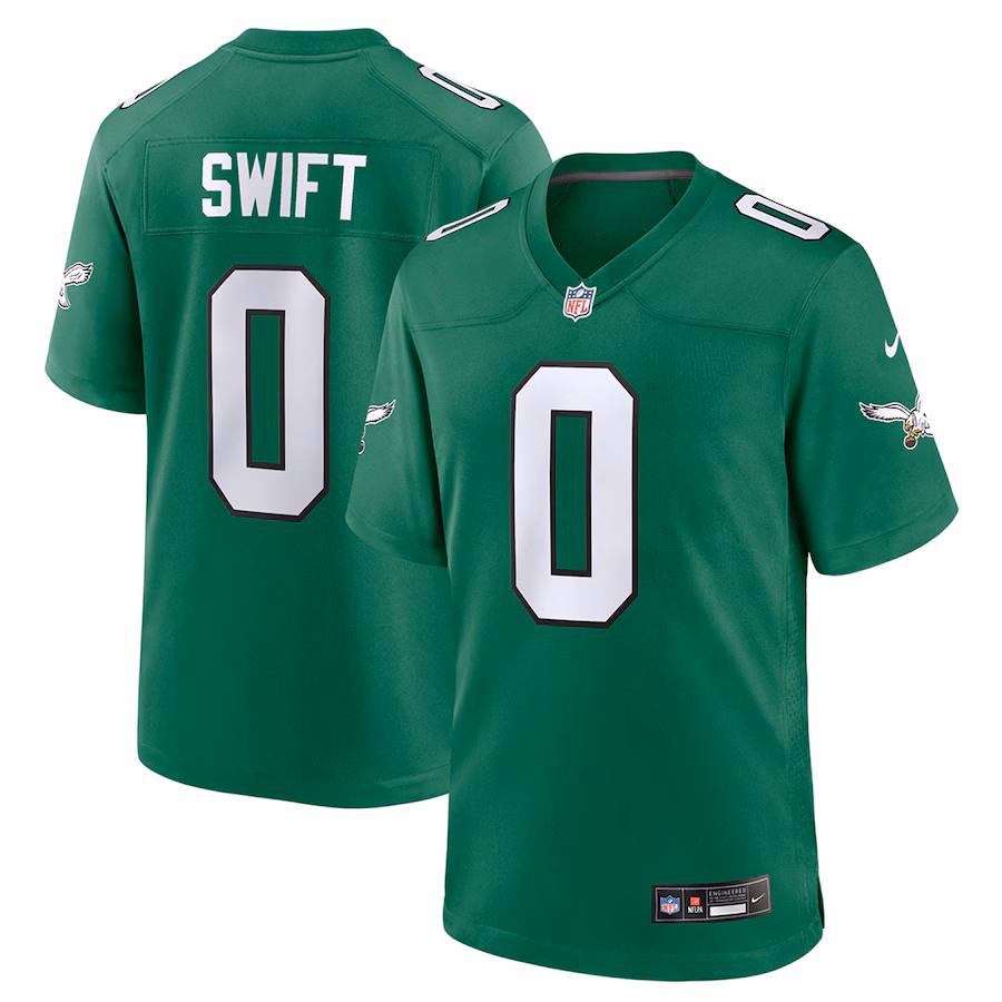 Youth Philadelphia Eagles D'Andre Swift Nike Kelly Green Game Jersey