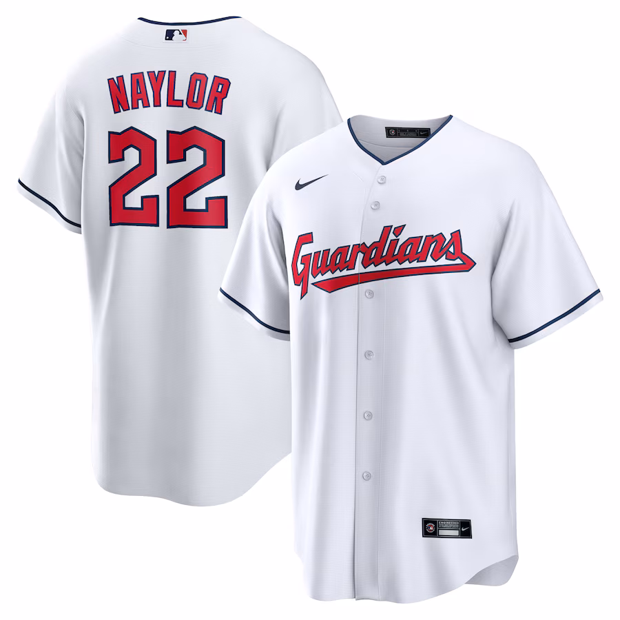 Men's Cleveland Guardians Josh Naylor Nike White Home Replica Jersey