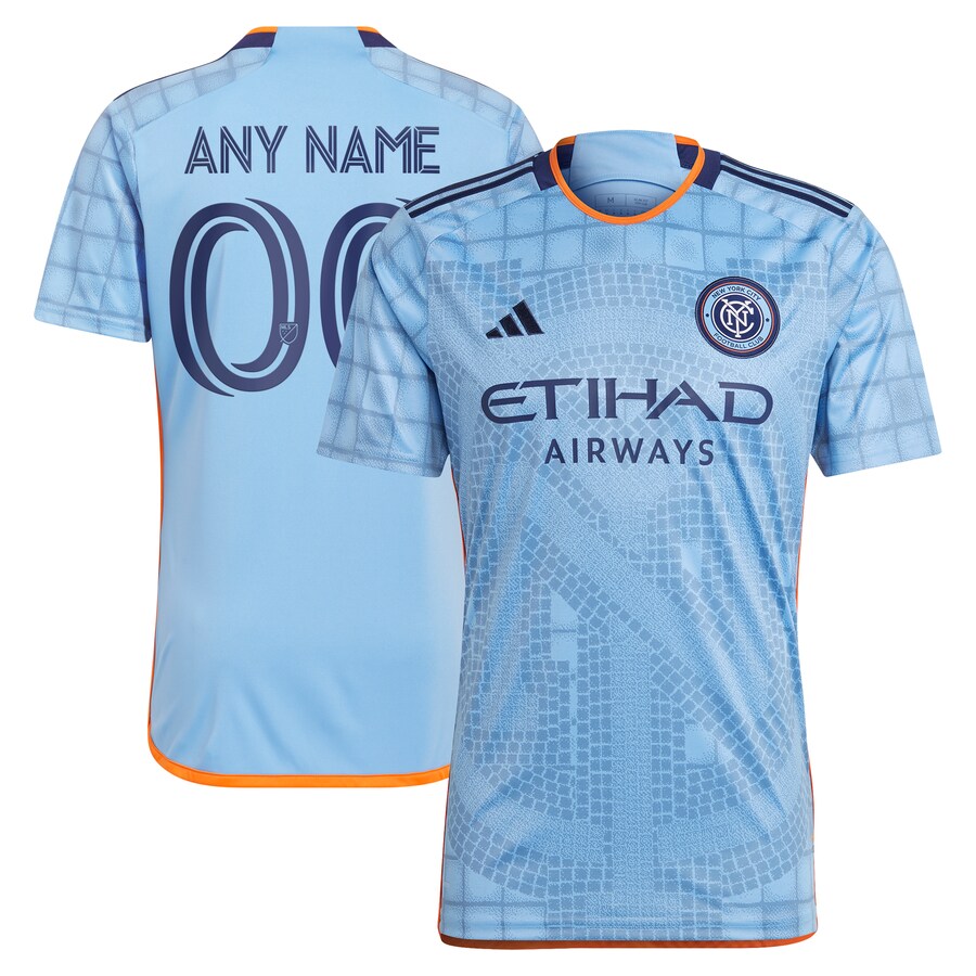 Men's New York City FC adidas Light Blue 2023 The Interboro Kit Replica Custom Jersey