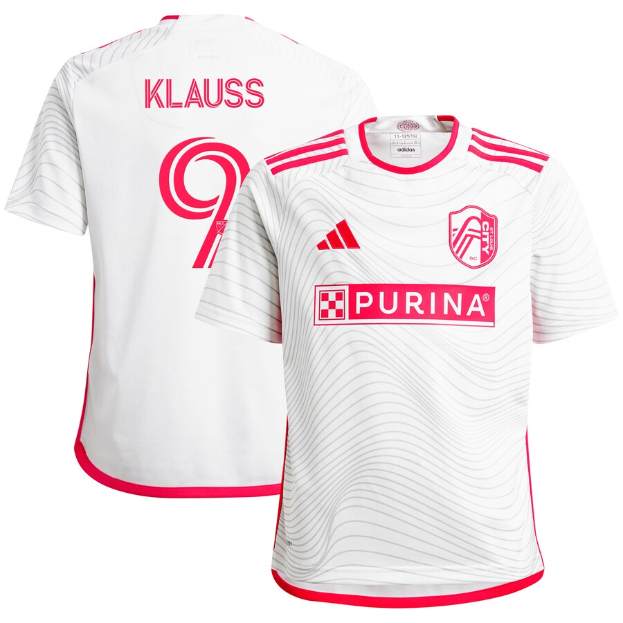 Youth St. Louis City SC João Klauss adidas White 2024 The Confluence Kit Replica Player Jersey