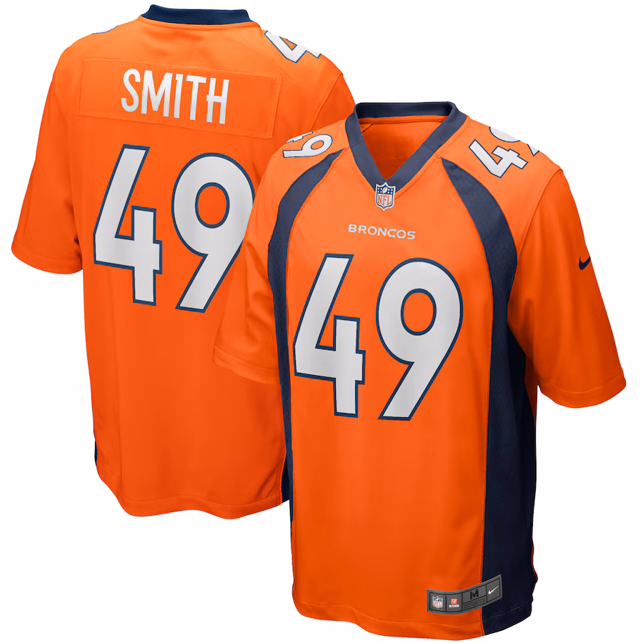 Men's Denver Broncos Dennis Smith Nike Orange Game Retired Player Jersey