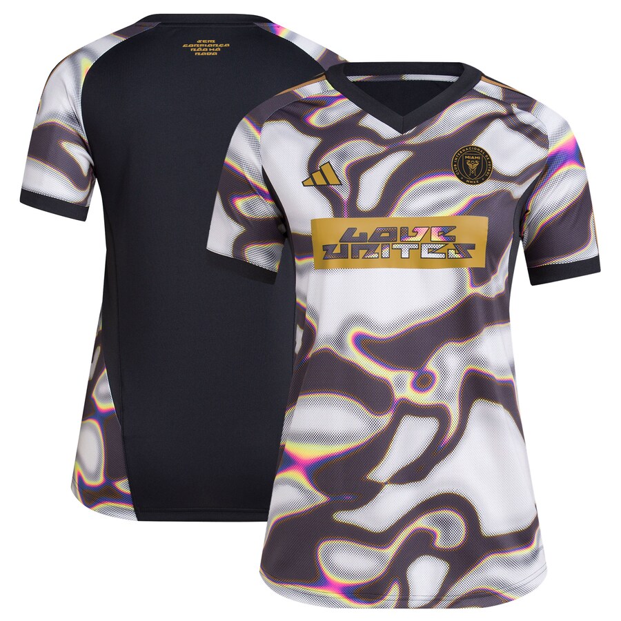 Women's Inter Miami CF adidas Black 2024 Pride Pre-Match Top