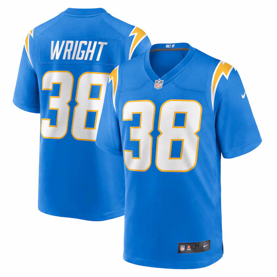 Men's Los Angeles Chargers Milton Wright Nike Powder Blue  Game Jersey
