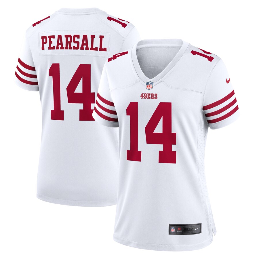 Women's San Francisco 49ers Ricky Pearsall Nike  White White Game Jersey