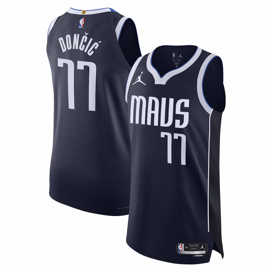 Men's Dallas Mavericks Luka Dončić Jordan Brand Navy Authentic Player Jersey - Statement Edition