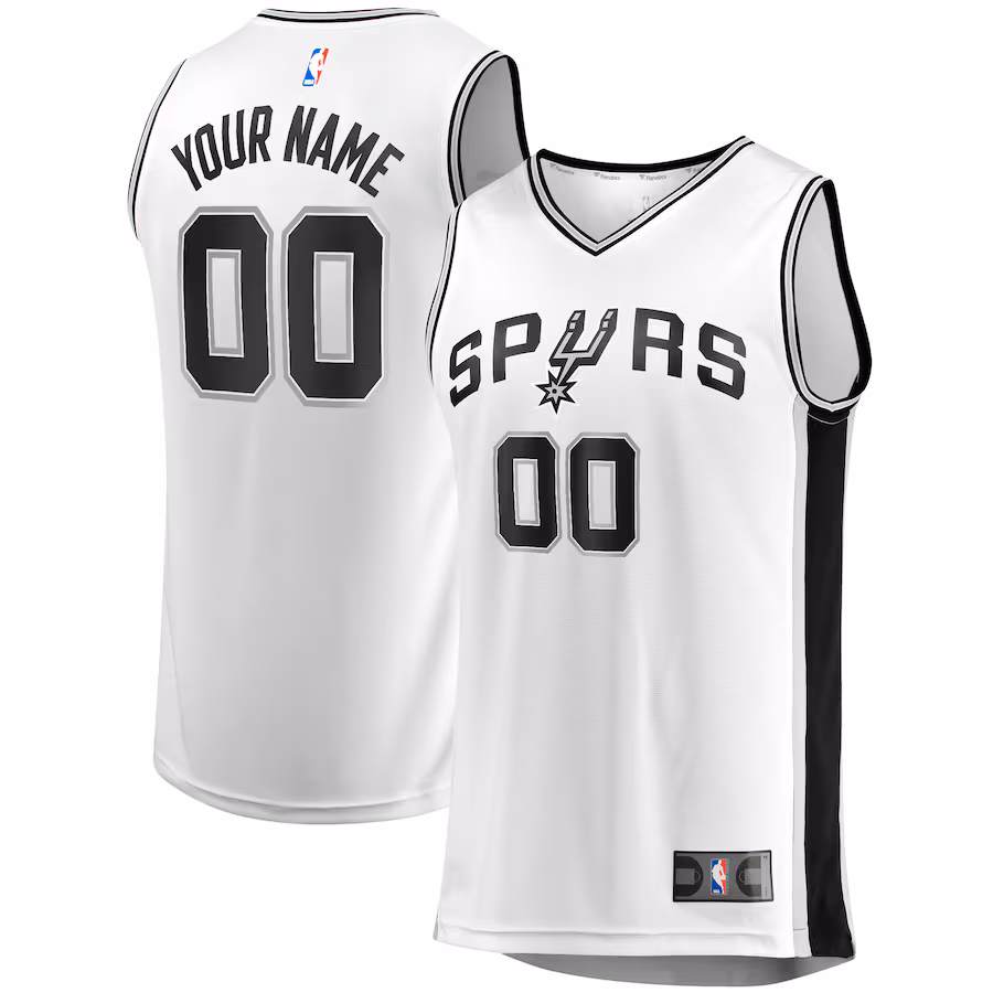 Men's San Antonio Spurs Fanatics White Fast Break Custom Replica Jersey - Association Edition
