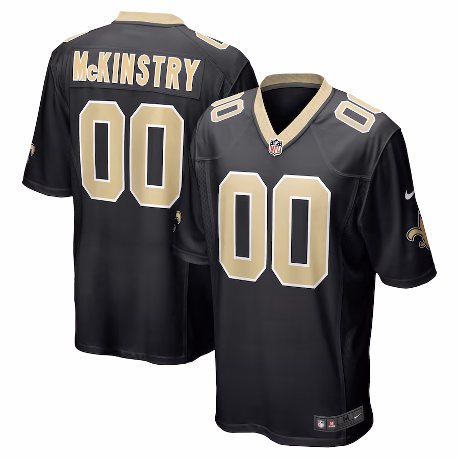Men's New Orleans Saints Ga'Quincy McKinstry Nike Black 2024 NFL Draft Player Game Jersey