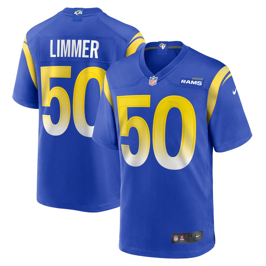 Men's Los Angeles Rams Beaux Limmer Nike  Royal Team Game Jersey