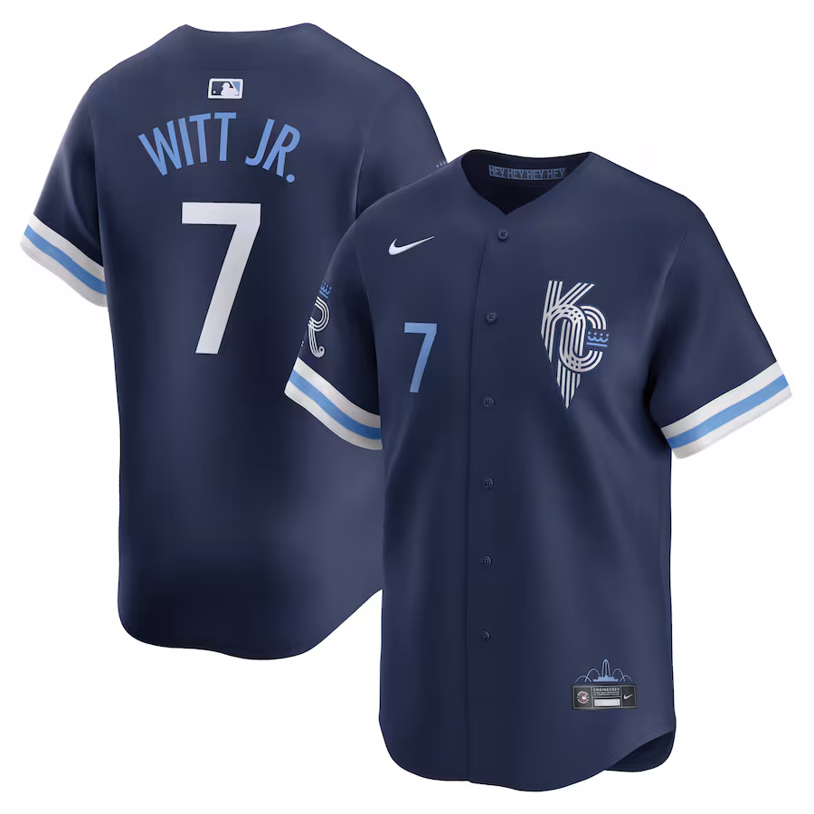Men's Kansas City Royals Bobby Witt Jr. Nike Navy City Connect Limited Player Jersey