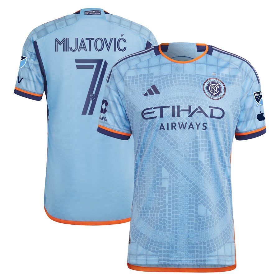 Men's New York City FC Jovan Mijatović adidas Light Blue 2024 The Interboro Kit Authentic Player Jersey