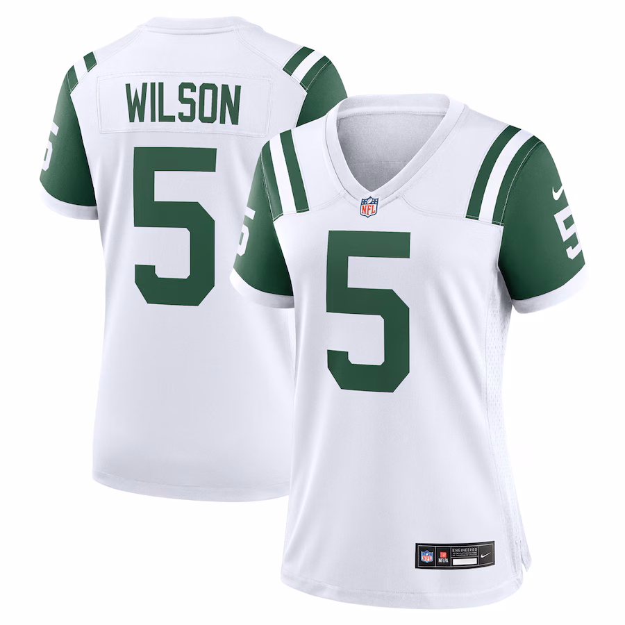 Women's New York Jets Garrett Wilson Nike White Classic Alternate Game Jersey