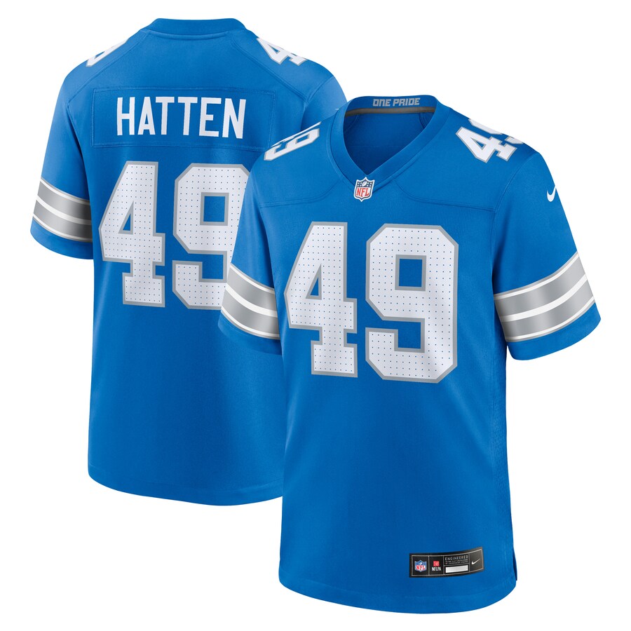 Men's Detroit Lions Hogan Hatten Nike  Blue Game Jersey