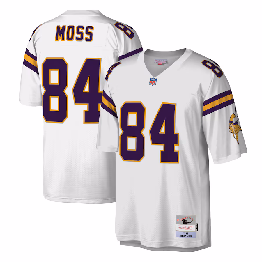 Men's Minnesota Vikings Randy Moss Mitchell & Ness White Legacy Replica Jersey