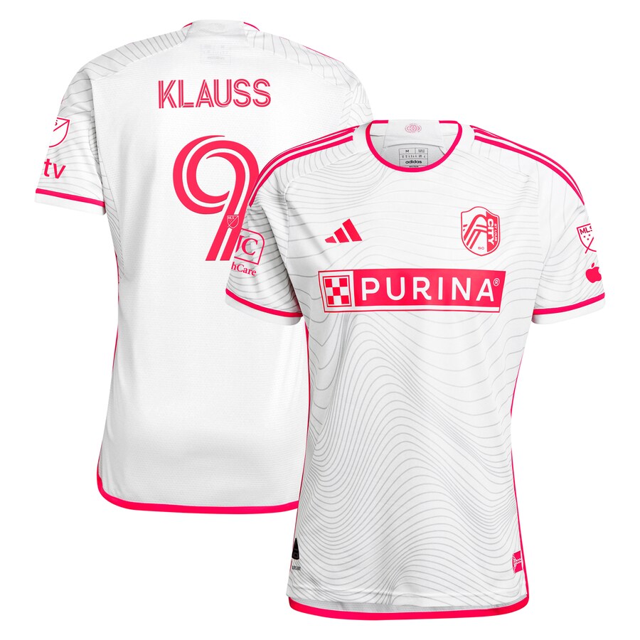 Men's St. Louis City SC João Klauss adidas White 2024 The Confluence Kit Authentic Player Jersey