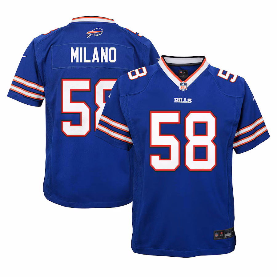 Youth Buffalo Bills Matt Milano Nike Royal Team Player Game Jersey