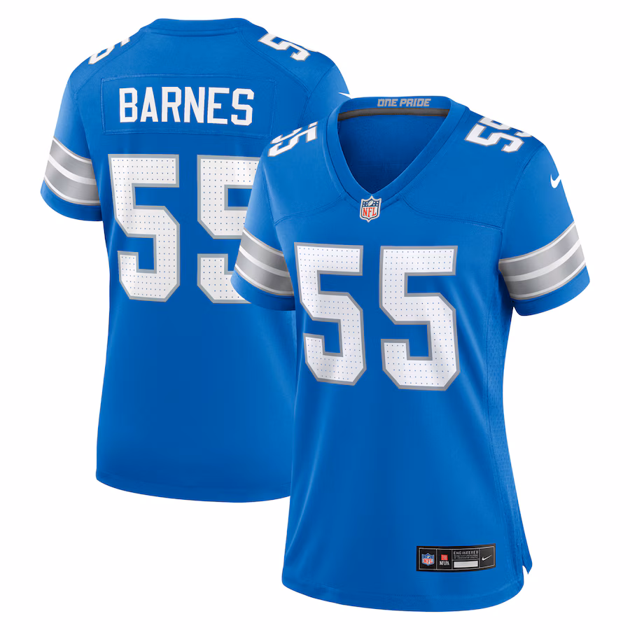 Women's Detroit Lions Derrick Barnes Nike  Blue Team Game Jersey