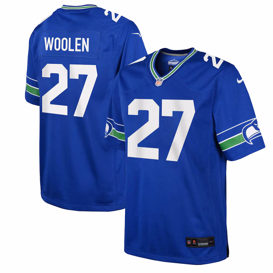 Youth Seattle Seahawks Tariq Woolen Nike Royal Alternate Player Game Jersey