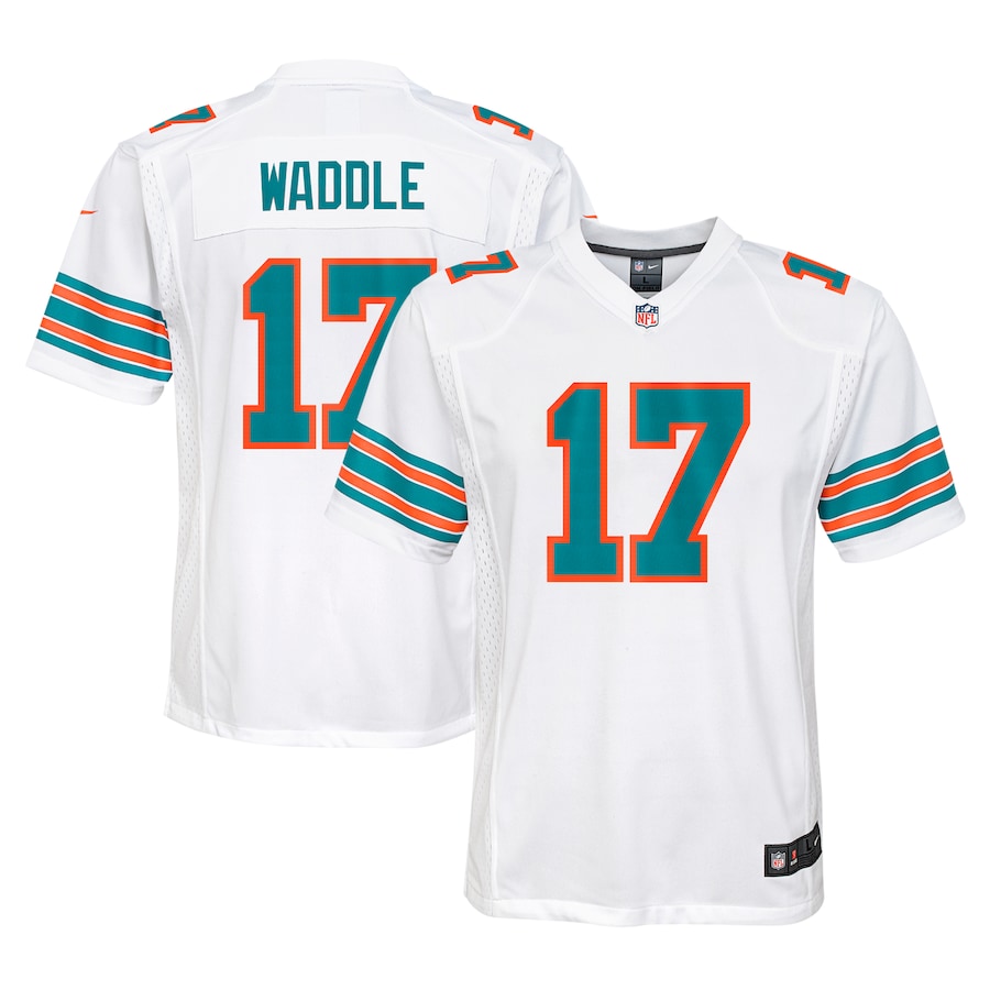 Youth Miami Dolphins Jaylen Waddle Nike White Alternate Player Game Jersey