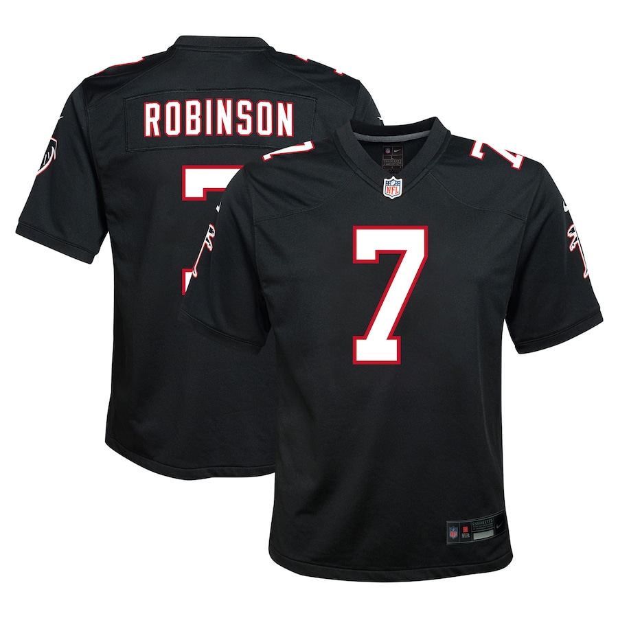 Youth Atlanta Falcons Bijan Robinson Nike Black Alternate Player Game Jersey