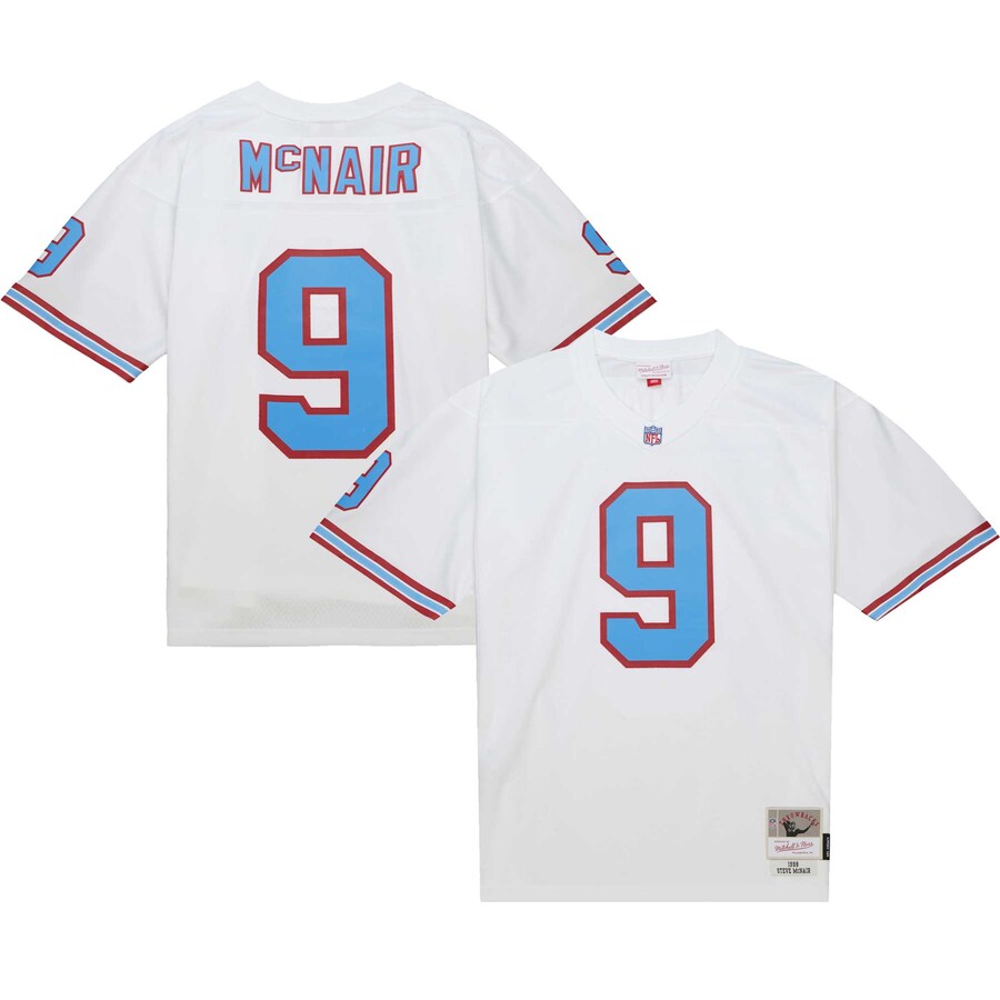 Men's Tennessee Oilers Steve McNair Mitchell & Ness White Legacy Replica Jersey