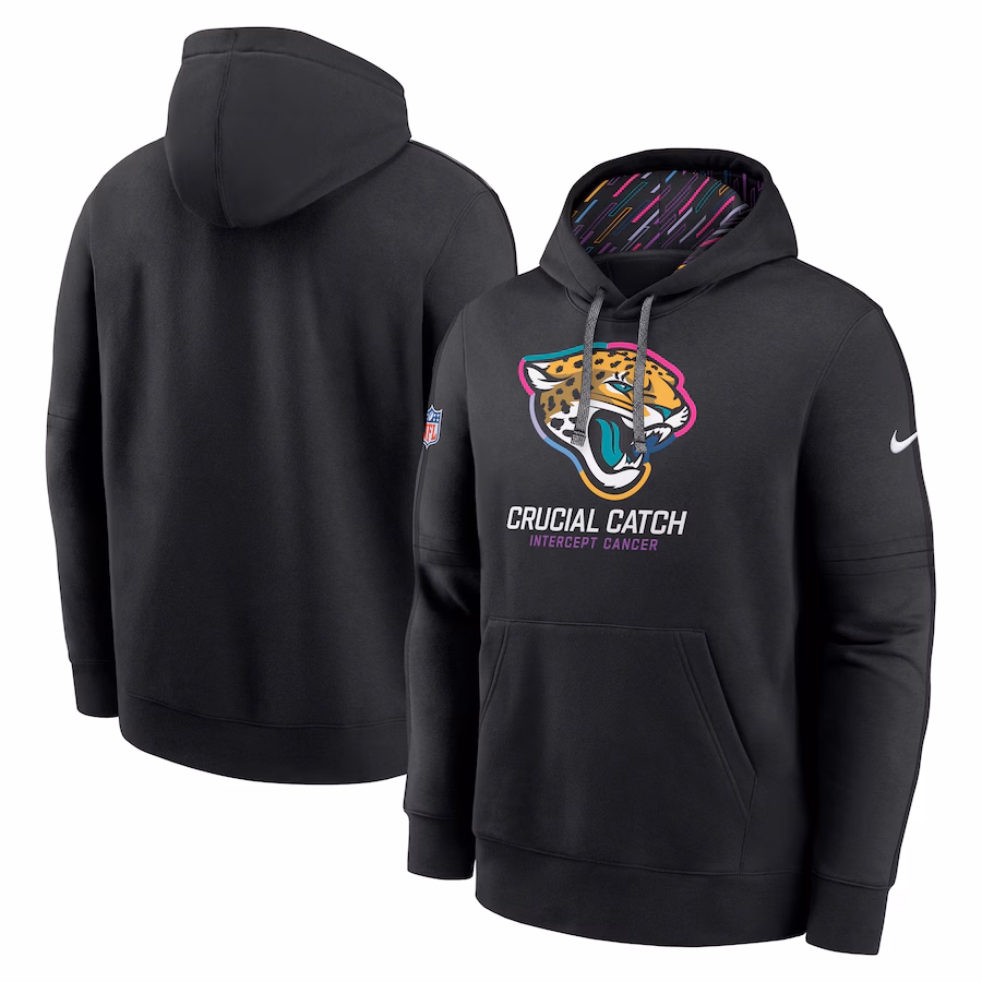 Men's Jacksonville Jaguars Nike Black 2024 NFL Crucial Catch Club Pullover Hoodie