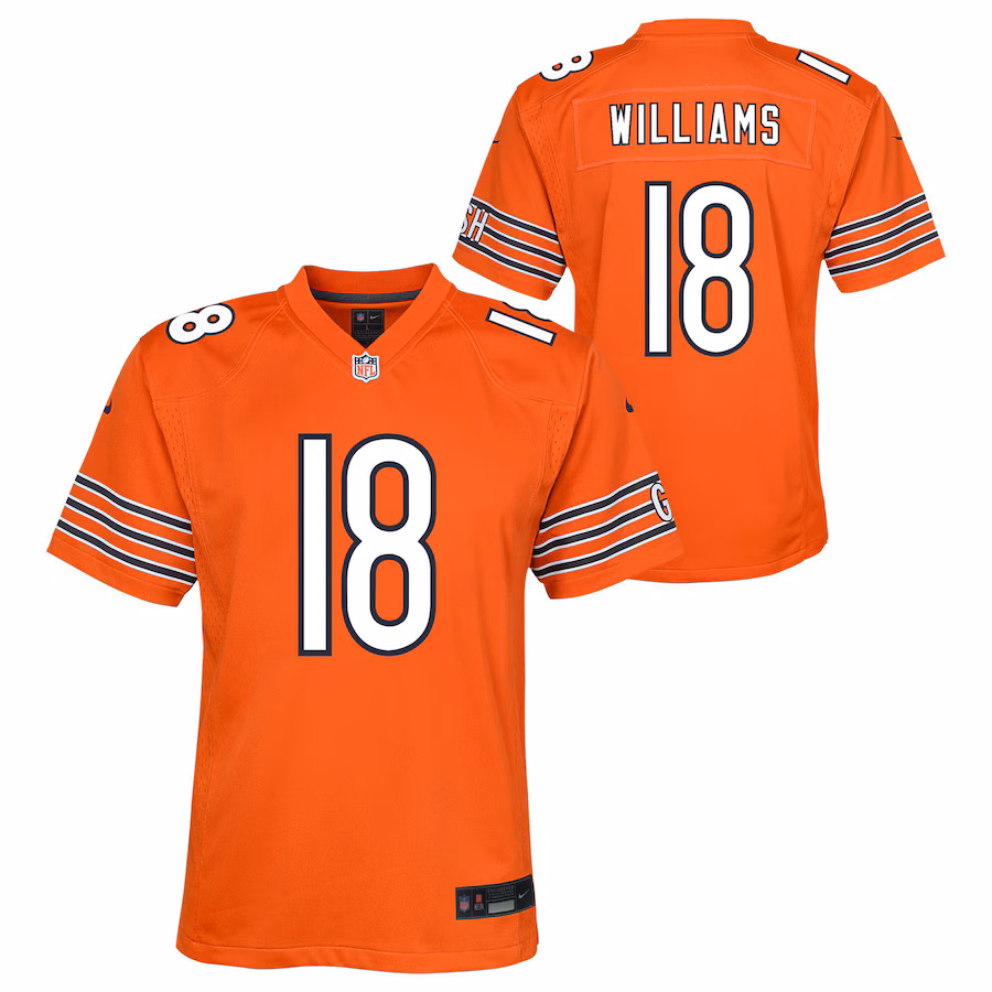 Youth Chicago Bears Caleb Williams Nike Orange Alternate Game Jersey