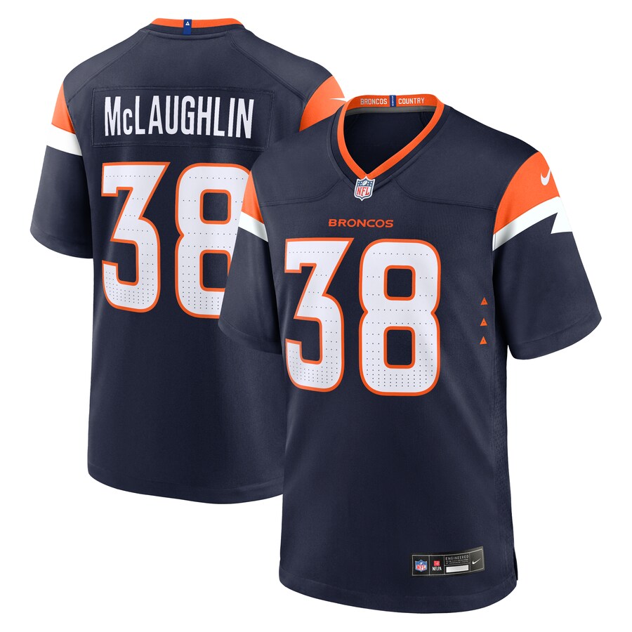 Men's Denver Broncos Jaleel McLaughlin Nike Navy Alternate Game Jersey