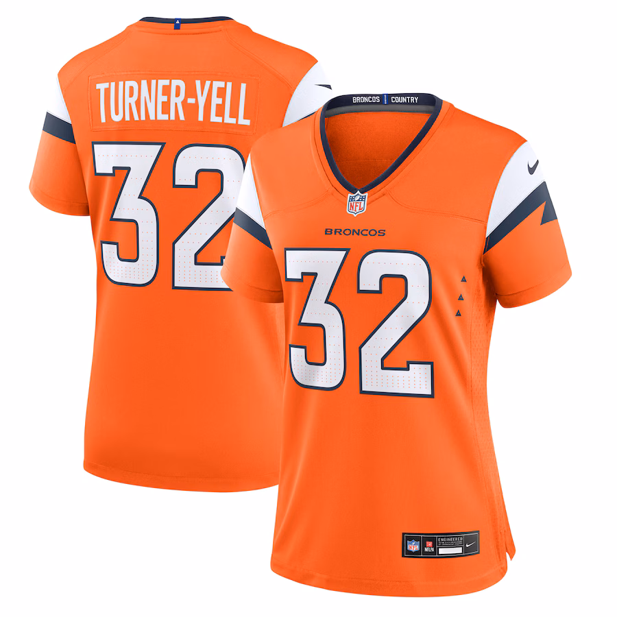 Women's Denver Broncos Delarrin Turner-Yell Nike Orange Team Game Jersey