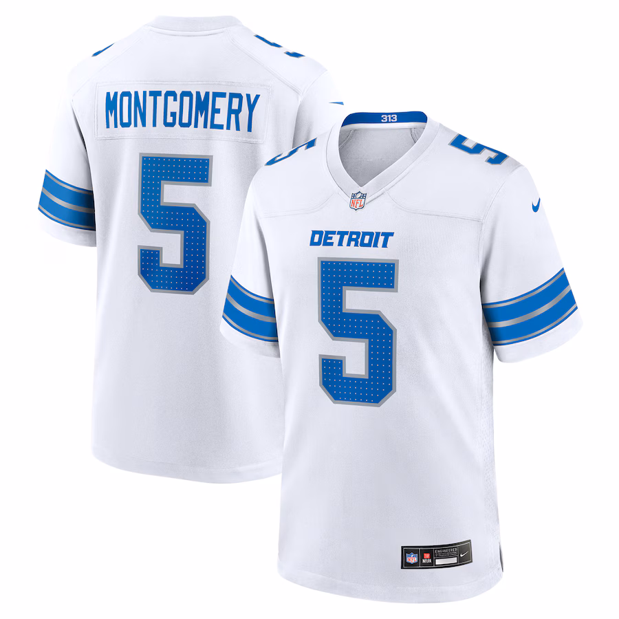 Men's Detroit Lions David Montgomery Nike White Game Jersey