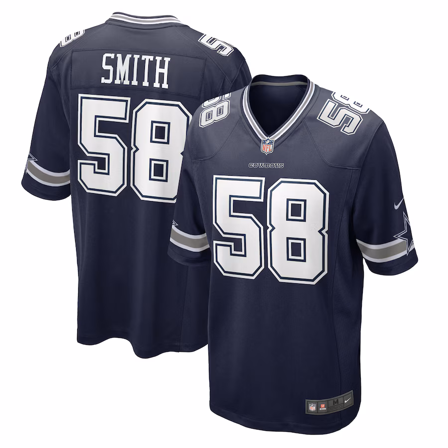 Men's Dallas Cowboys Mazi Smith Nike Navy Game Jersey