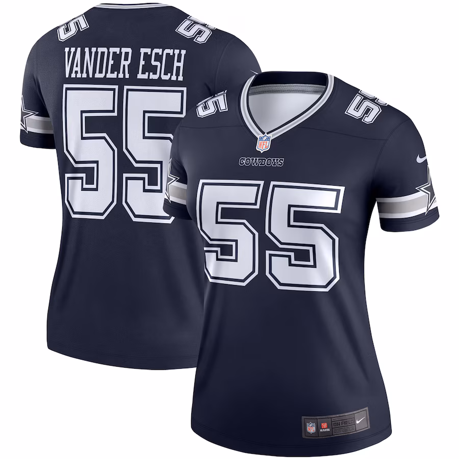 Women's Dallas Cowboys Leighton Vander Esch Nike Navy Legend Player Performance Top