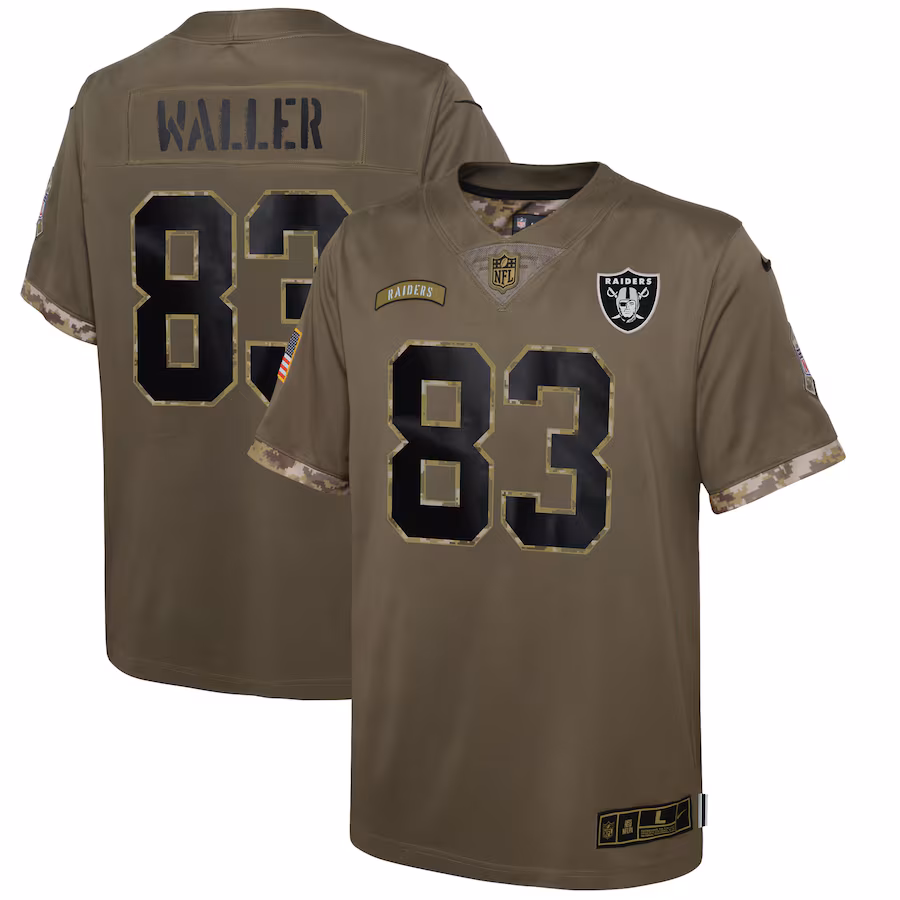 Youth Las Vegas Raiders Darren Waller Nike Olive Salute To Service Player Limited Jersey