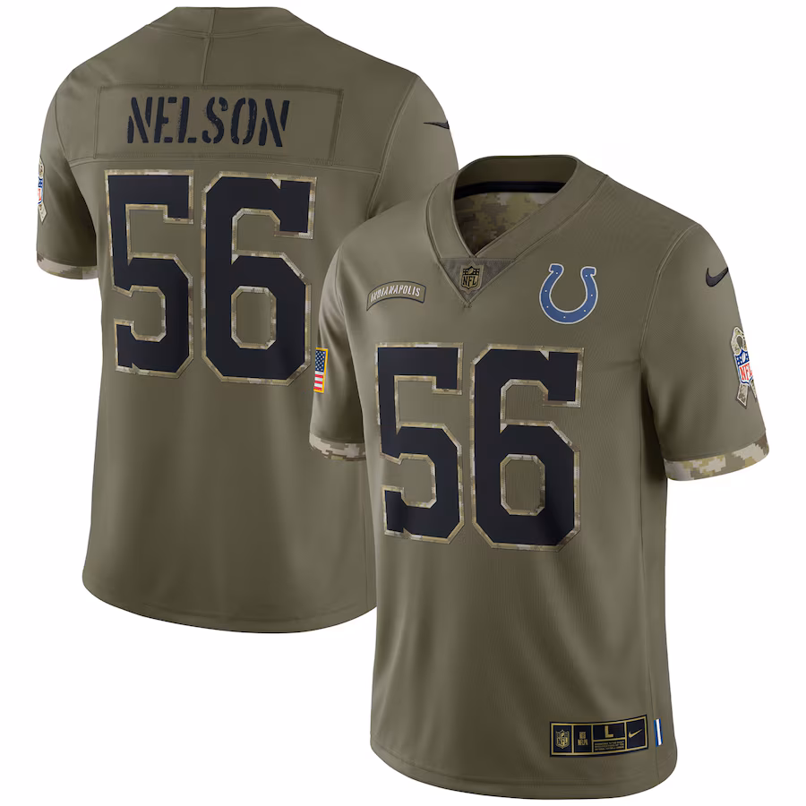 Men's Indianapolis Colts Quenton Nelson Nike Olive Salute To Service Limited Jersey