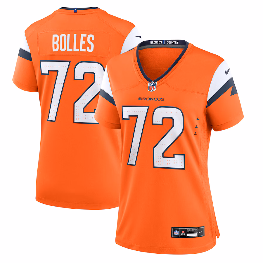 Women's Denver Broncos Garett Bolles Nike Orange Team Game Jersey