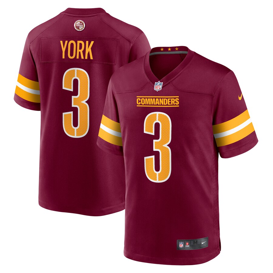 Men's Washington Commanders Cade York Nike Burgundy Game Jersey