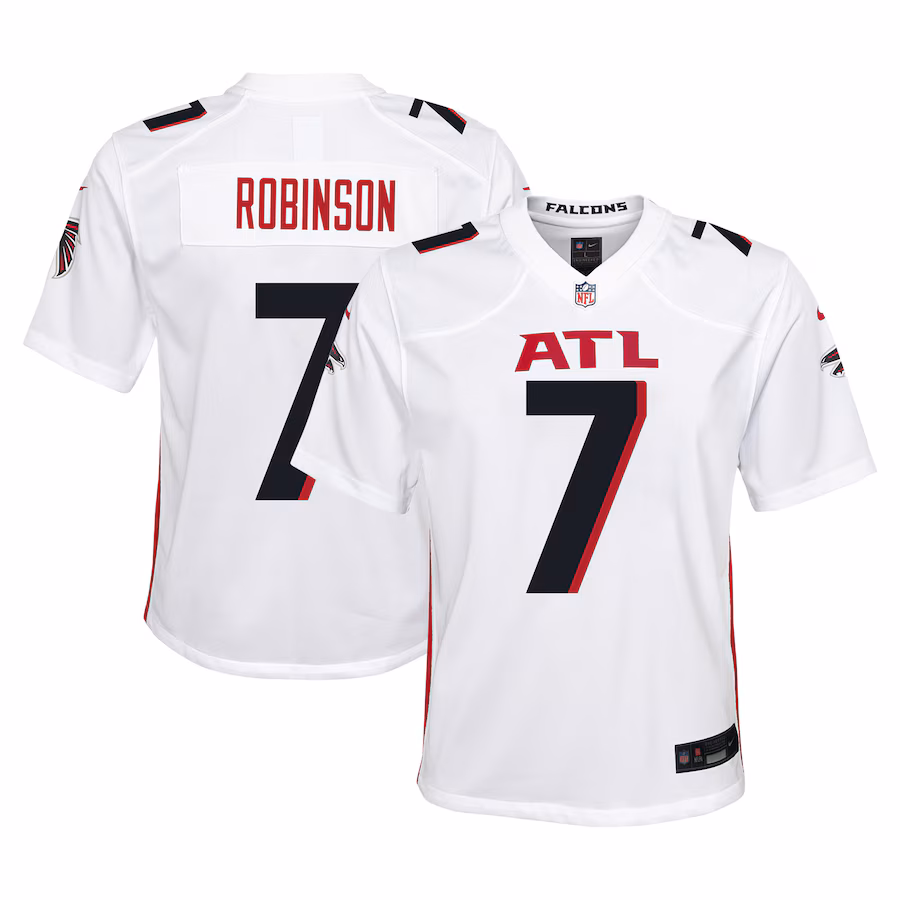Youth Atlanta Falcons Bijan Robinson Nike White Player Game Jersey