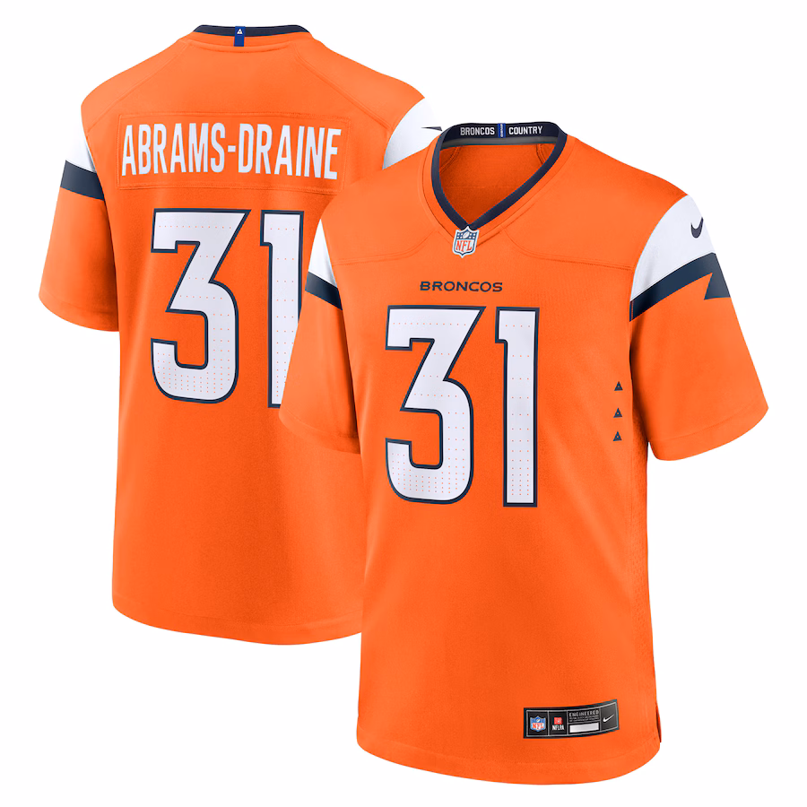 Men's Denver Broncos Kris Abrams-Draine Nike Orange Team Game Jersey