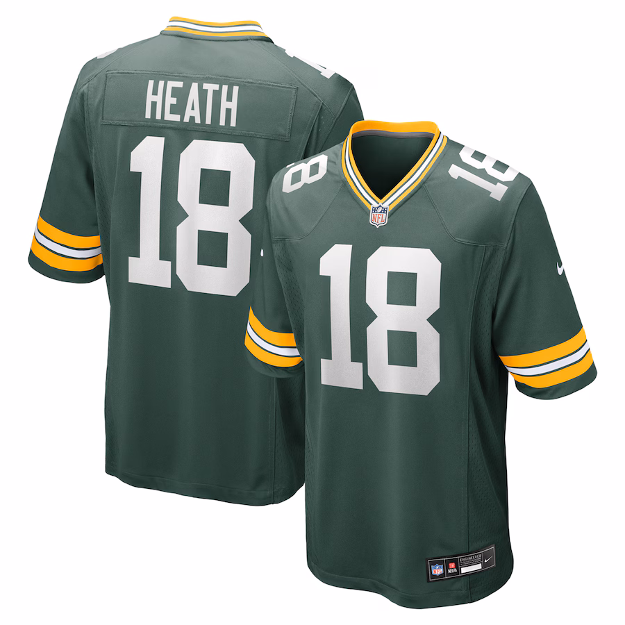 Men's Green Bay Packers Malik Heath Nike Green Game Jersey