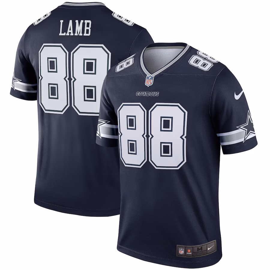 Men's Dallas Cowboys CeeDee Lamb Nike Navy Team Legend Player Performance Top