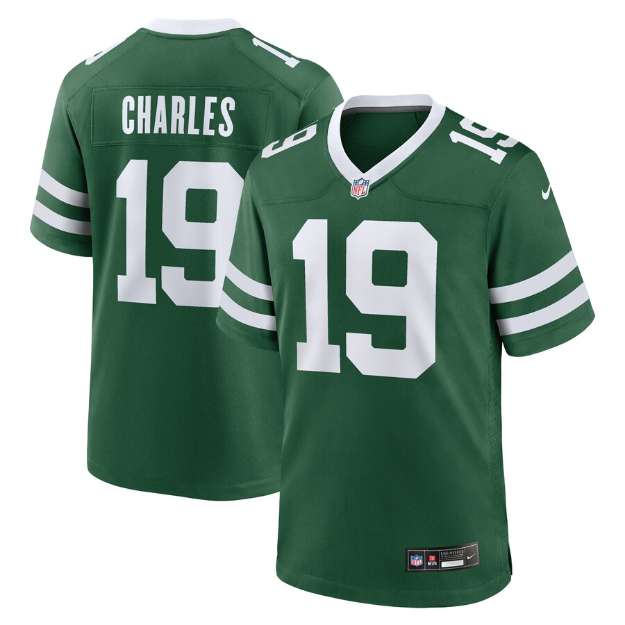 Men's New York Jets Irvin Charles Nike Legacy Green Team Game Jersey