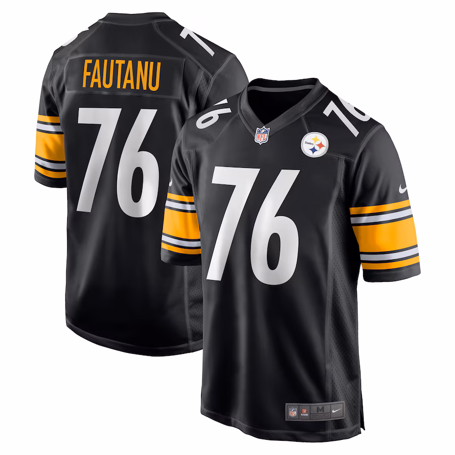 Men's Pittsburgh Steelers Troy Fautanu Nike Black Player Game Jersey
