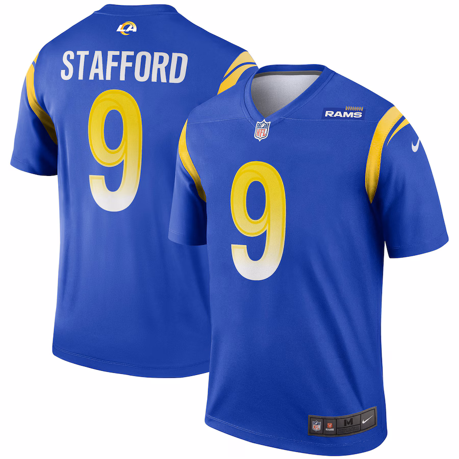 Men's Los Angeles Rams Matthew Stafford Nike Royal Team Legend Player Performance Top