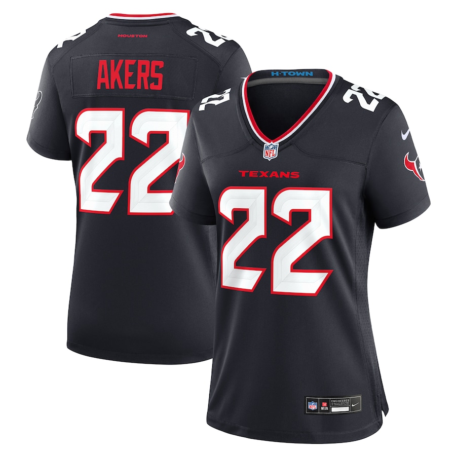 Women's Houston Texans Cam Akers Nike Navy Team Game Jersey