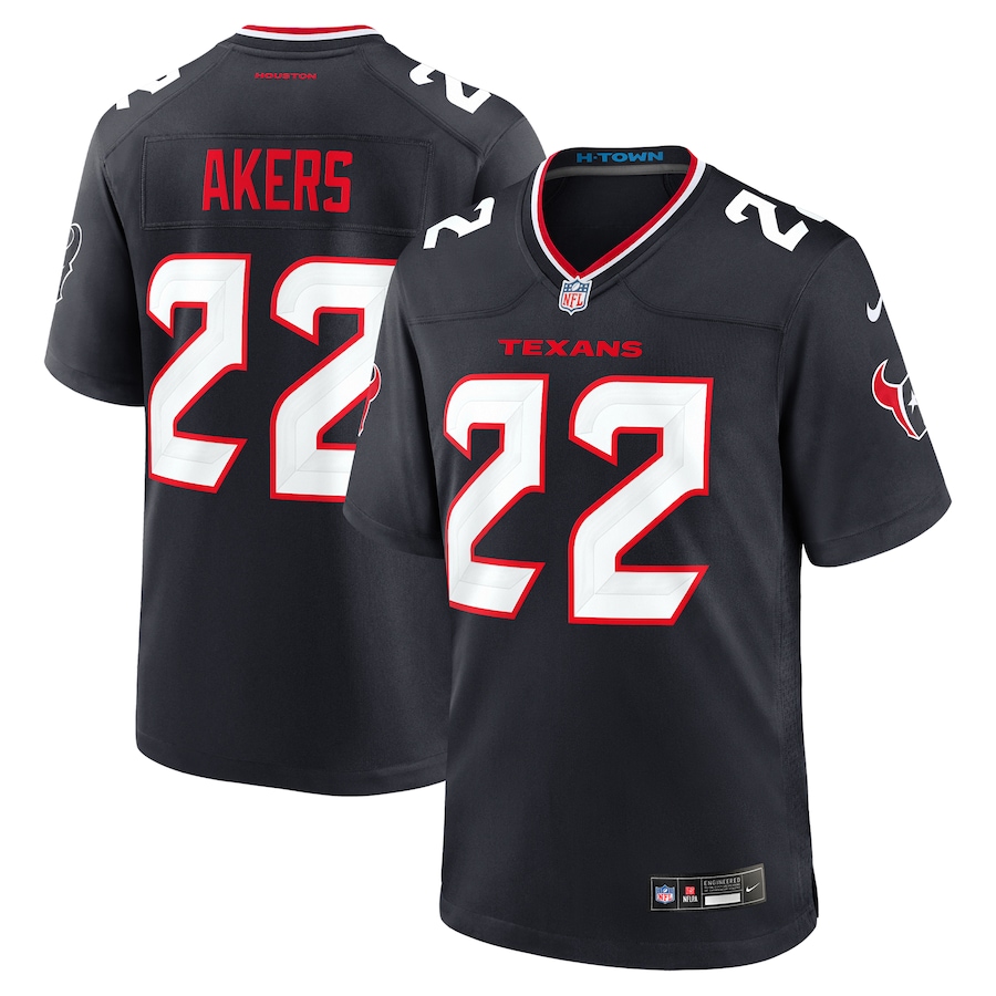 Men's Houston Texans Cam Akers Nike Navy Team Game Jersey