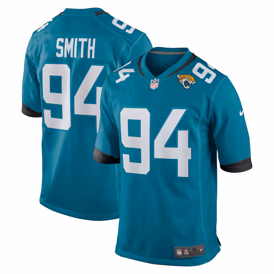 Men's Jacksonville Jaguars Maason Smith Nike Teal Team Game Jersey
