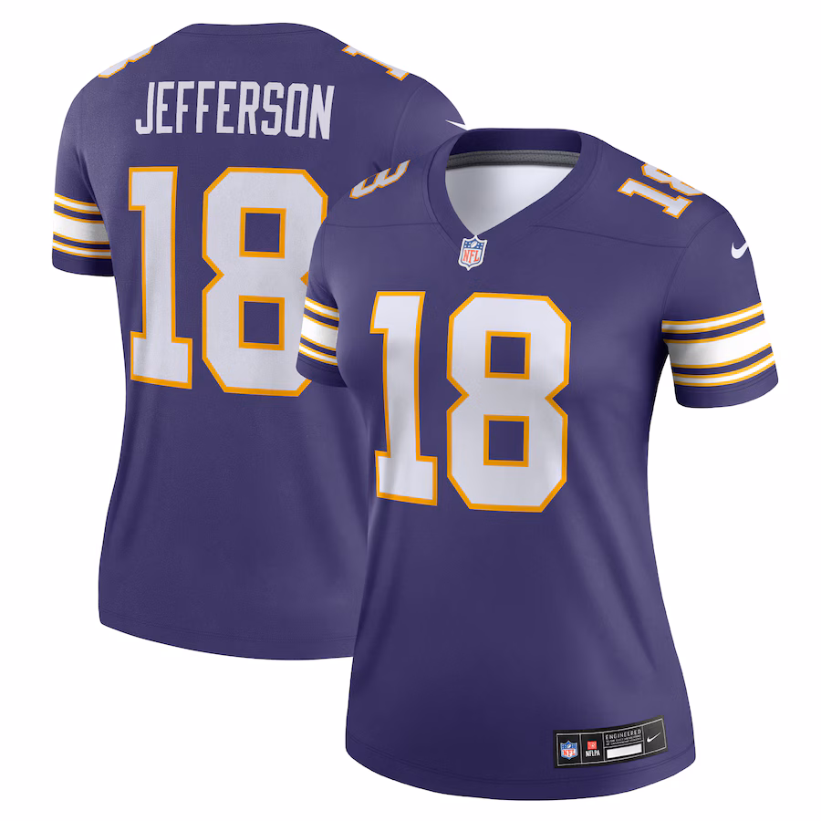 Women's Minnesota Vikings Justin Jefferson Nike Purple Alternate Legend Player Performance Top