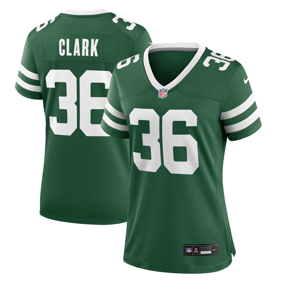 Women's New York Jets Chuck Clark Nike Legacy Green Team Game Jersey