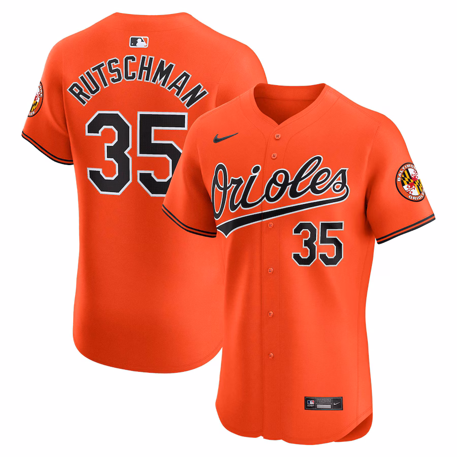 Men's Baltimore Orioles Adley Rutschman Nike Orange Alternate Elite Player Jersey