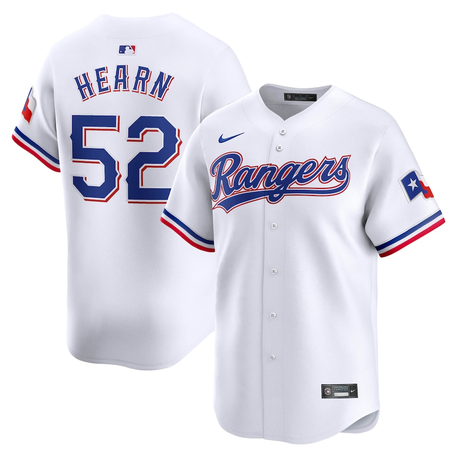 Men's Texas Rangers Taylor Hearn Nike White Home Limited Player Jersey