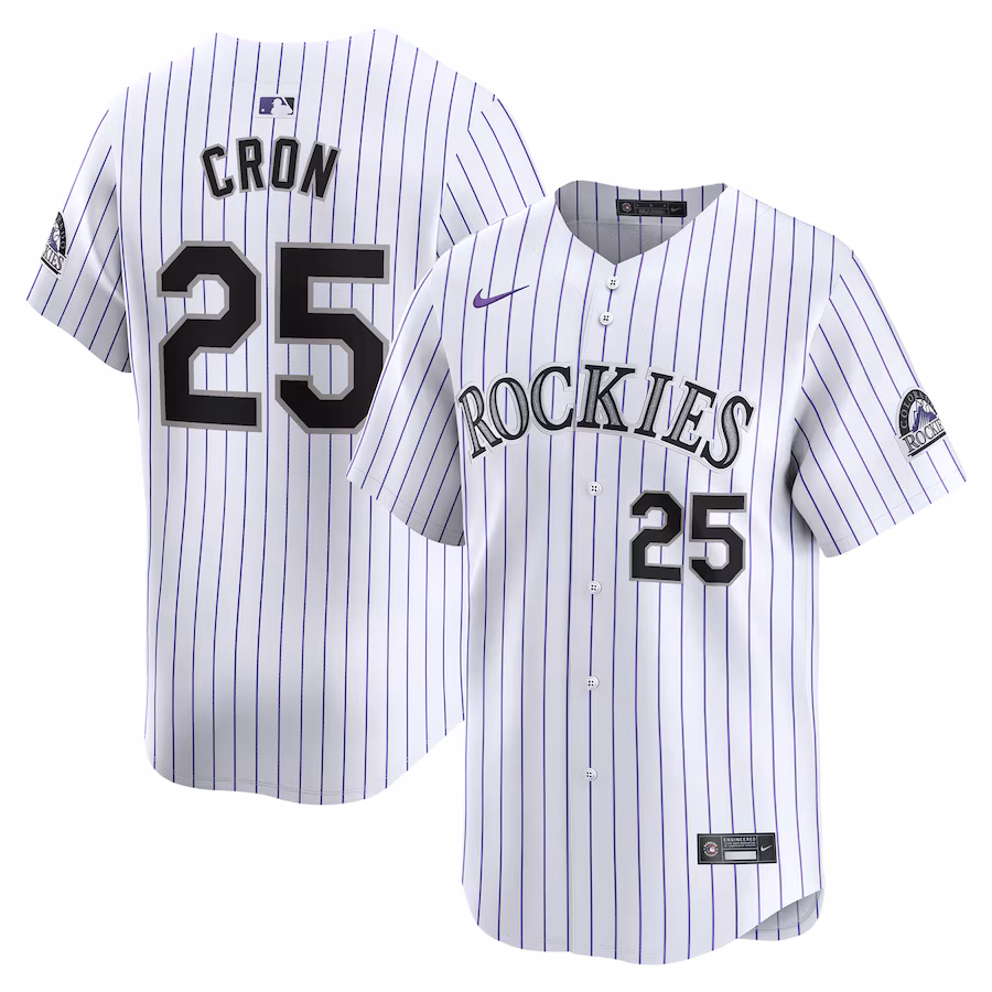 Men's Colorado Rockies CJ Cron Nike White Home Limited Player Jersey